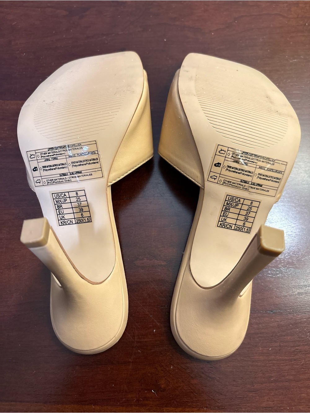Forever 21 Beige Square-Toe Mule Heels. - Picture 10 of 10
